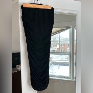 Black Mesh Midi Skirt